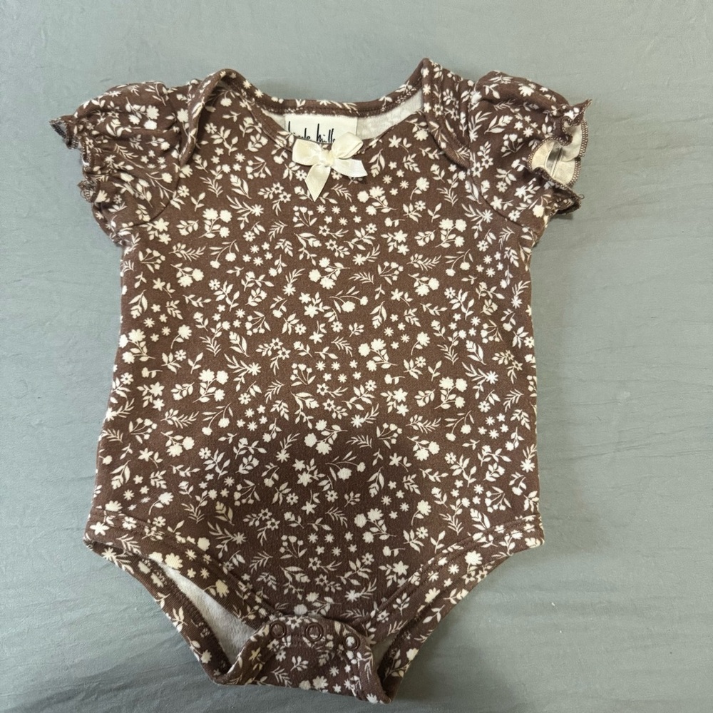 Nicole Miller Brown Floral Kids Bodysuit